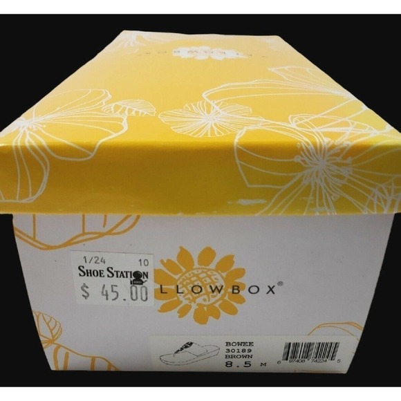 Yellow Box ~Woman 8.5 M~ Brown Flip Flops Wedge Jeweled Sandals 30189 NEW. - Picture 7 of 12